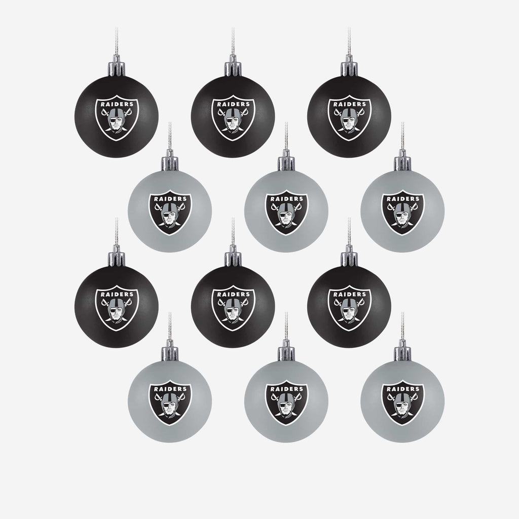 Las Vegas Raiders 12 Pack Ball Ornament Set FOCO - FOCO.com