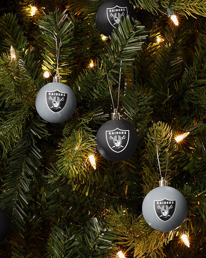 Las Vegas Raiders 12 Pack Ball Ornament Set FOCO - FOCO.com