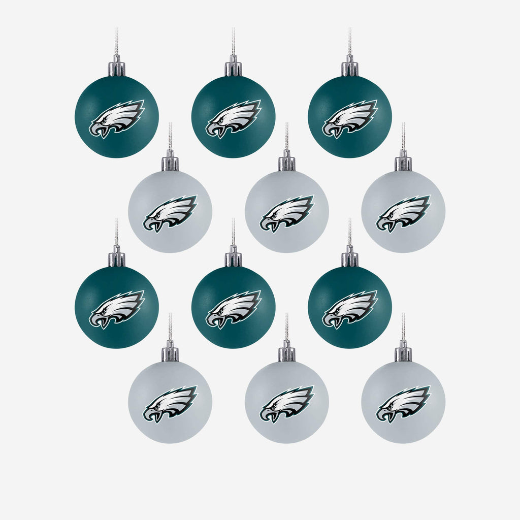 Philadelphia Eagles 12 Pack Ball Ornament Set FOCO - FOCO.com