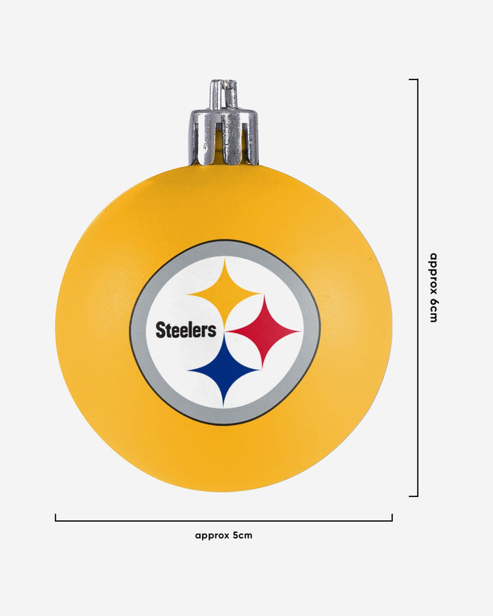 Pittsburgh Steelers 12 Pack Ball Ornament Set FOCO - FOCO.com