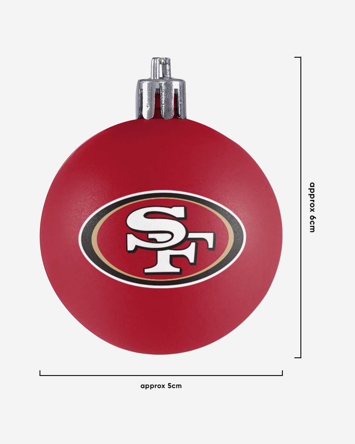 San Francisco 49ers 12 Pack Ball Ornament Set FOCO - FOCO.com