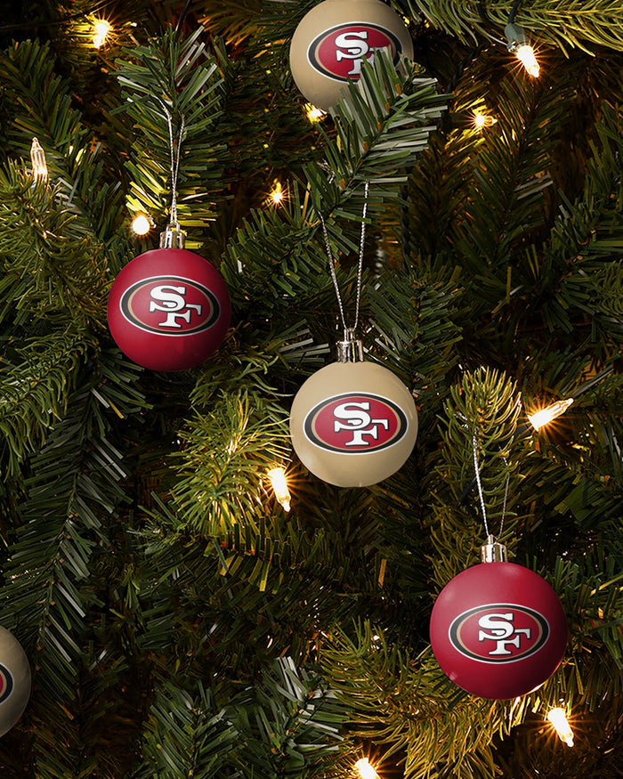 San Francisco 49ers 12 Pack Ball Ornament Set FOCO - FOCO.com