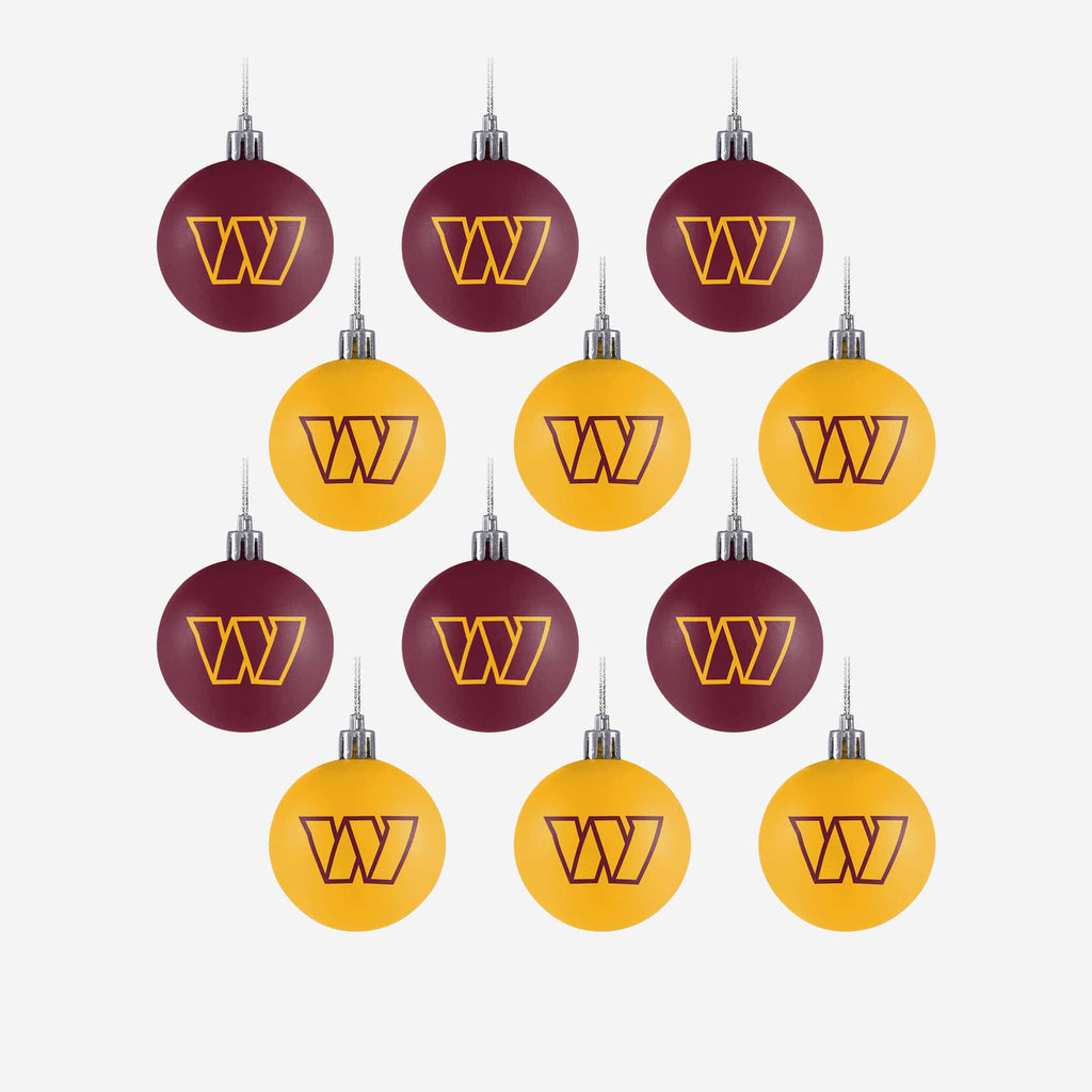 Washington Commanders 12 Pack Ball Ornament Set FOCO - FOCO.com