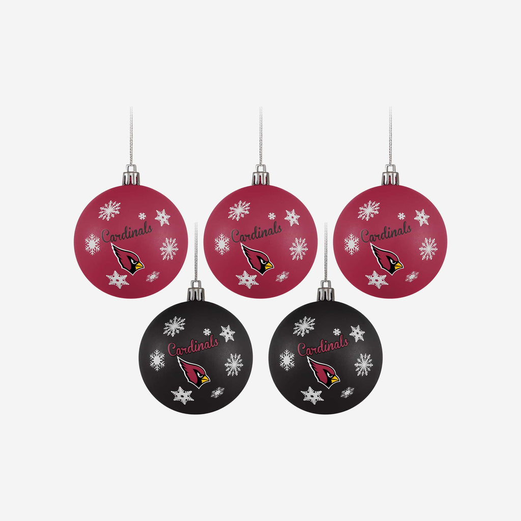 Arizona Cardinals 5 Pack Shatterproof Ball Ornament Set FOCO - FOCO.com