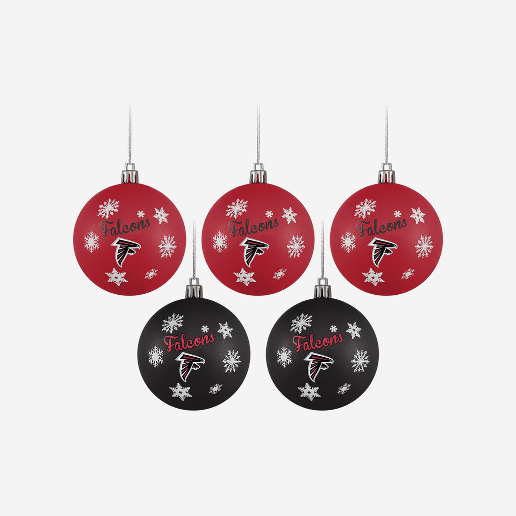 Atlanta Falcons 5 Pack Shatterproof Ball Ornament Set FOCO - FOCO.com