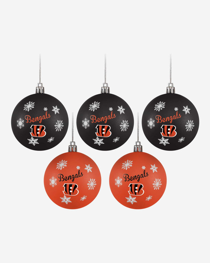 Cincinnati Bengals 5 Pack Shatterproof Ball Ornament Set FOCO - FOCO.com