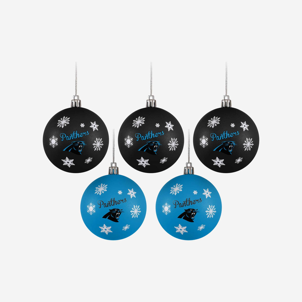 Carolina Panthers 5 Pack Shatterproof Ball Ornament Set FOCO - FOCO.com