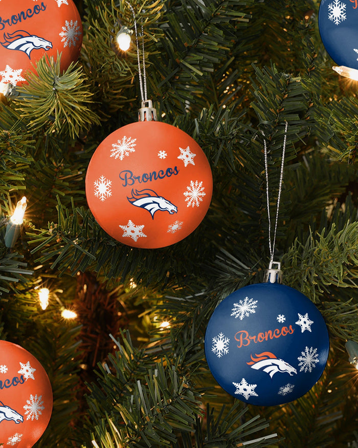 Denver Broncos 5 Pack Shatterproof Ball Ornament Set FOCO - FOCO.com