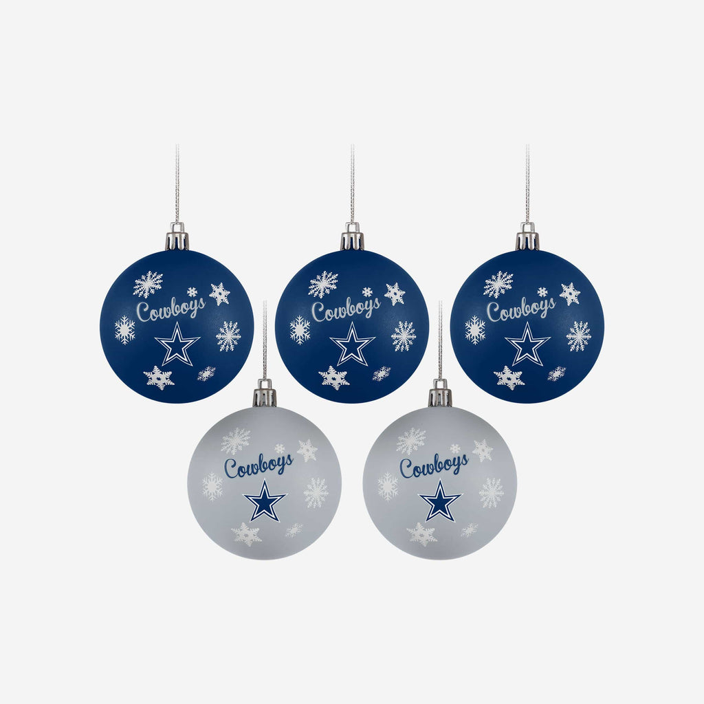 Dallas Cowboys 5 Pack Shatterproof Ball Ornament Set FOCO - FOCO.com