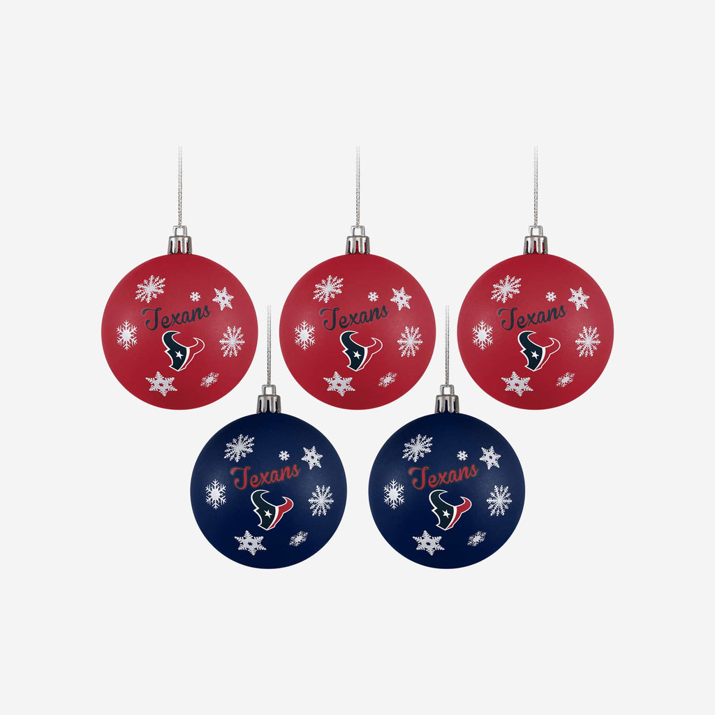 Houston Texans 5 Pack Shatterproof Ball Ornament Set FOCO - FOCO.com