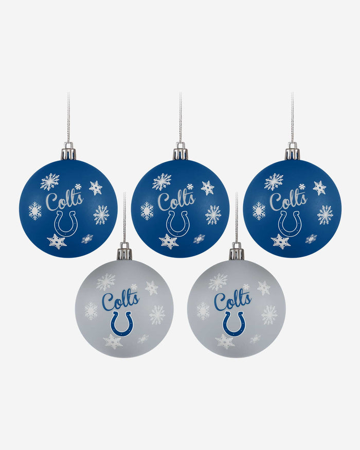 Indianapolis Colts 5 Pack Shatterproof Ball Ornament Set FOCO - FOCO.com