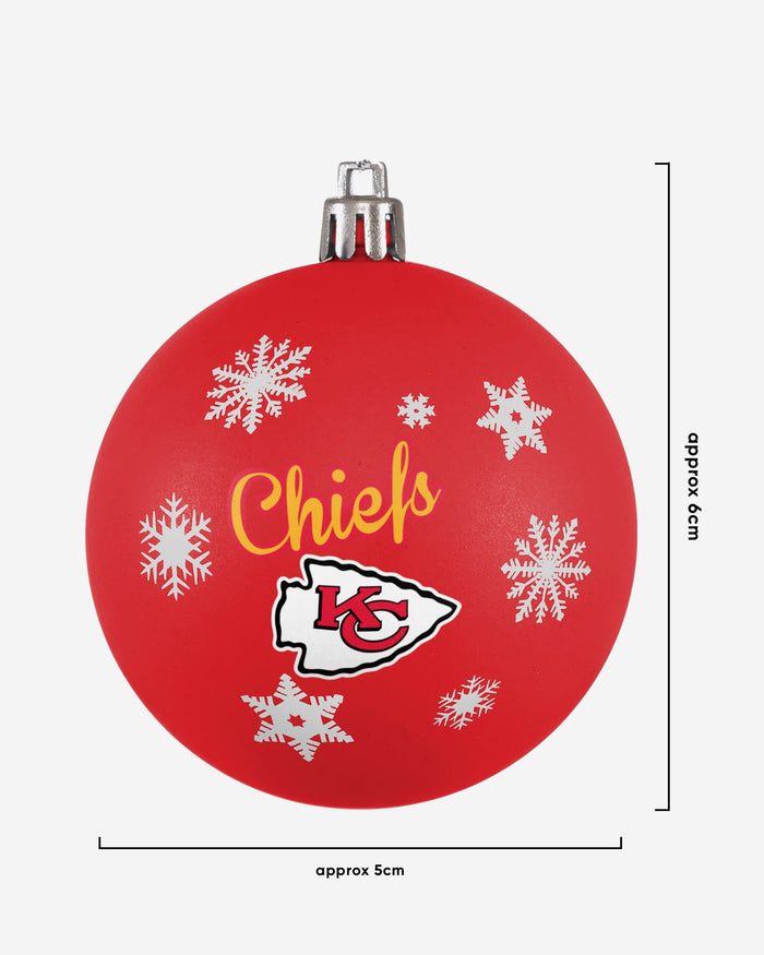 Kansas City Chiefs 5 Pack Shatterproof Ball Ornament Set FOCO - FOCO.com