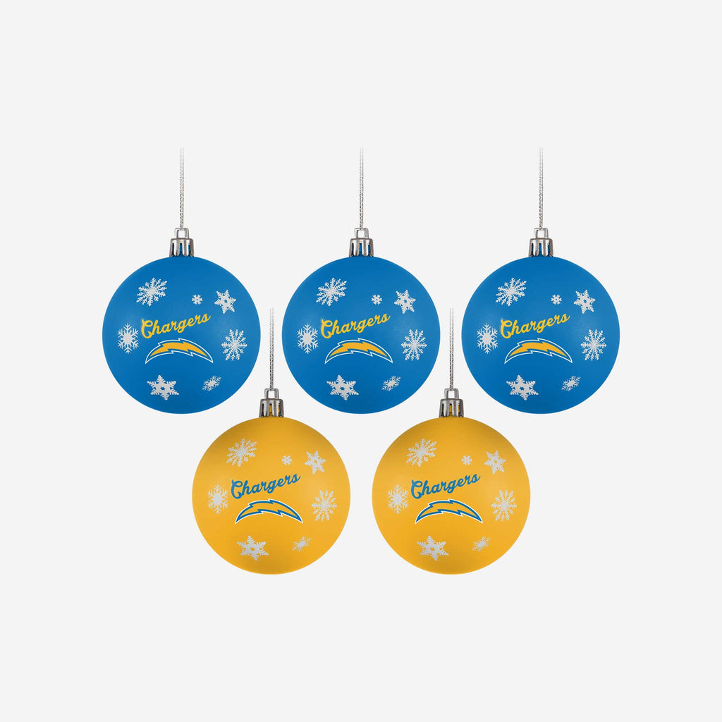 Los Angeles Chargers 5 Pack Shatterproof Ball Ornament Set FOCO - FOCO.com