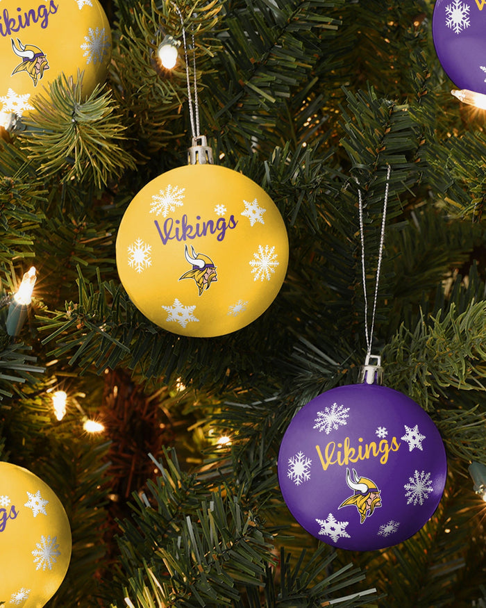 Minnesota Vikings 5 Pack Shatterproof Ball Ornament Set FOCO - FOCO.com