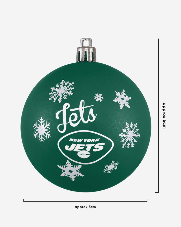 New York Jets 5 Pack Shatterproof Ball Ornament Set FOCO - FOCO.com