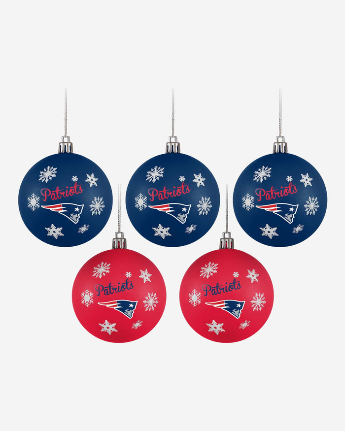 New England Patriots 5 Pack Shatterproof Ball Ornament Set FOCO - FOCO.com