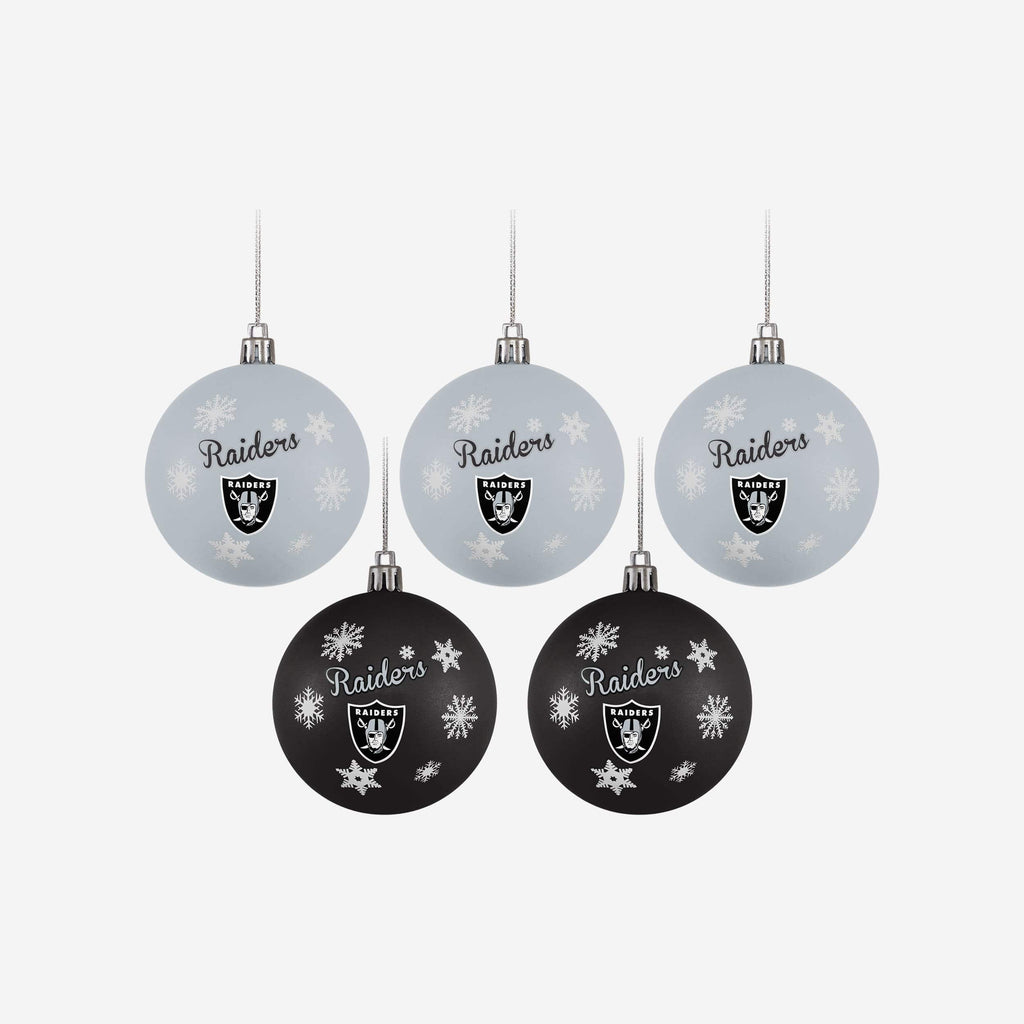 Las Vegas Raiders 5 Pack Shatterproof Ball Ornament Set FOCO - FOCO.com