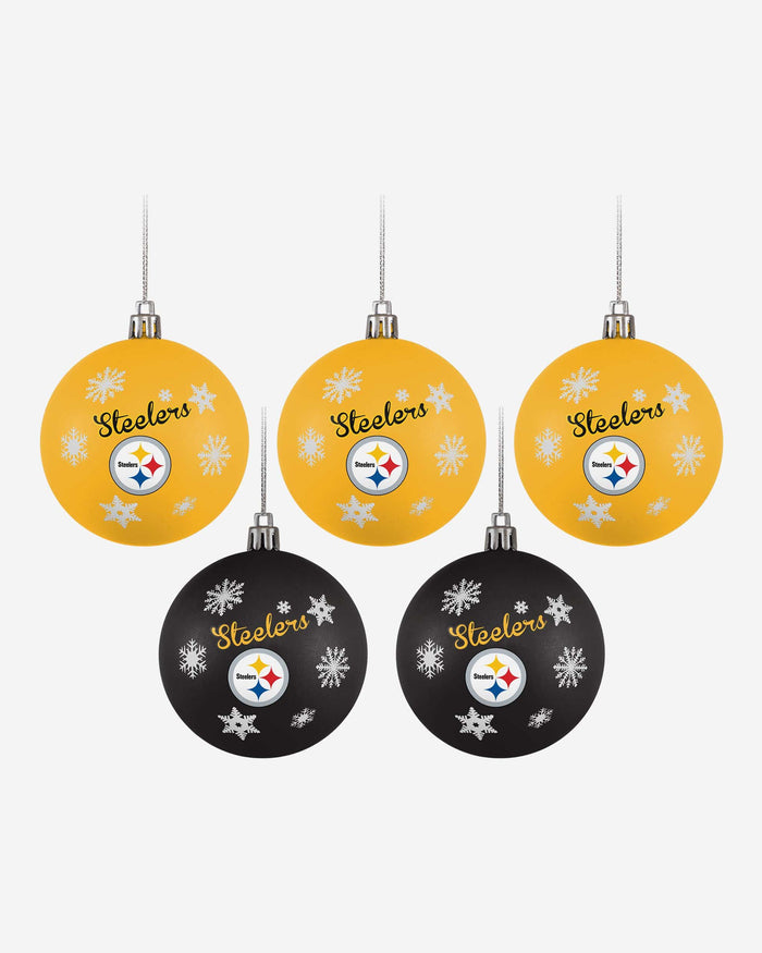 Pittsburgh Steelers 5 Pack Shatterproof Ball Ornament Set FOCO - FOCO.com