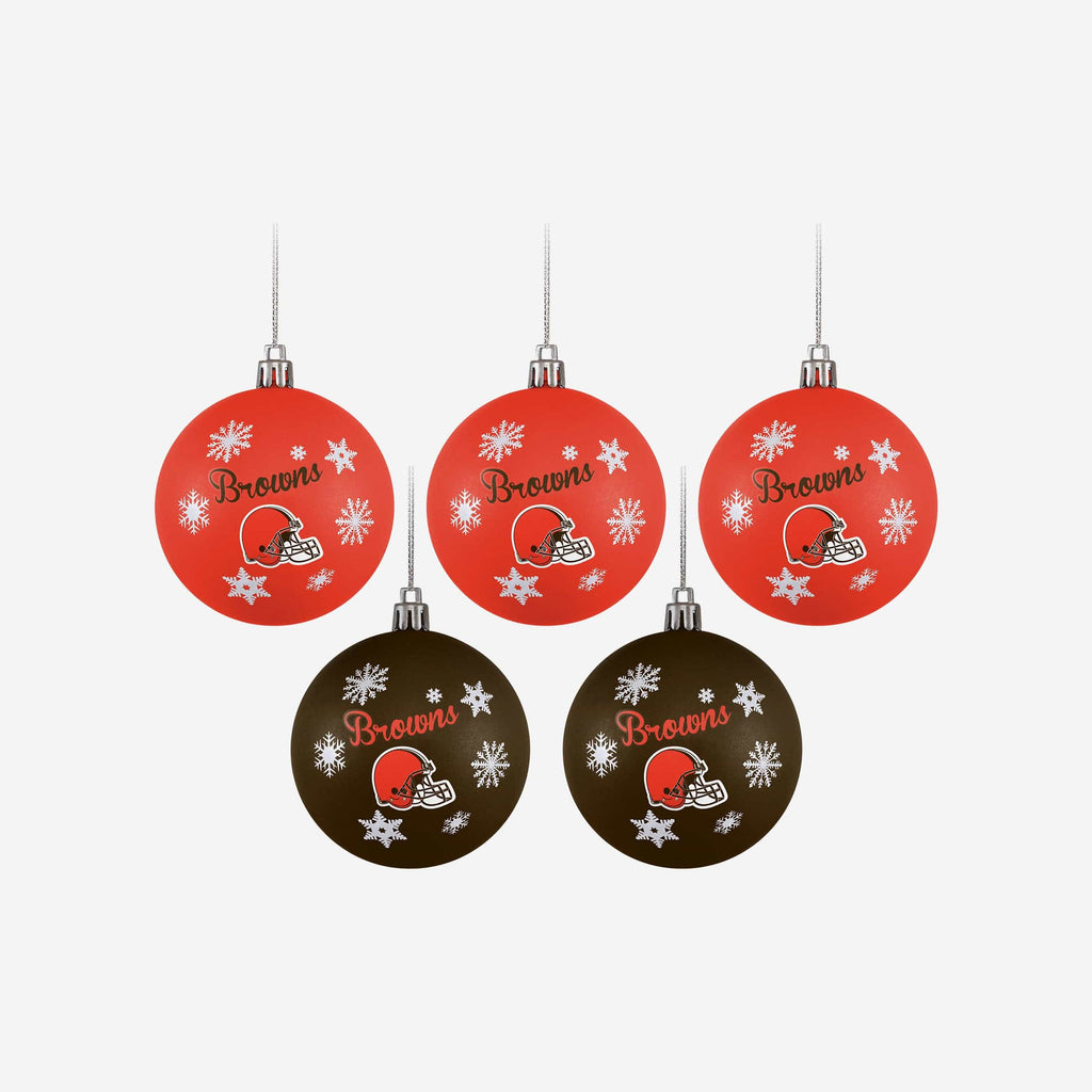 Cleveland Browns 5 Pack Shatterproof Ball Ornament Set FOCO - FOCO.com