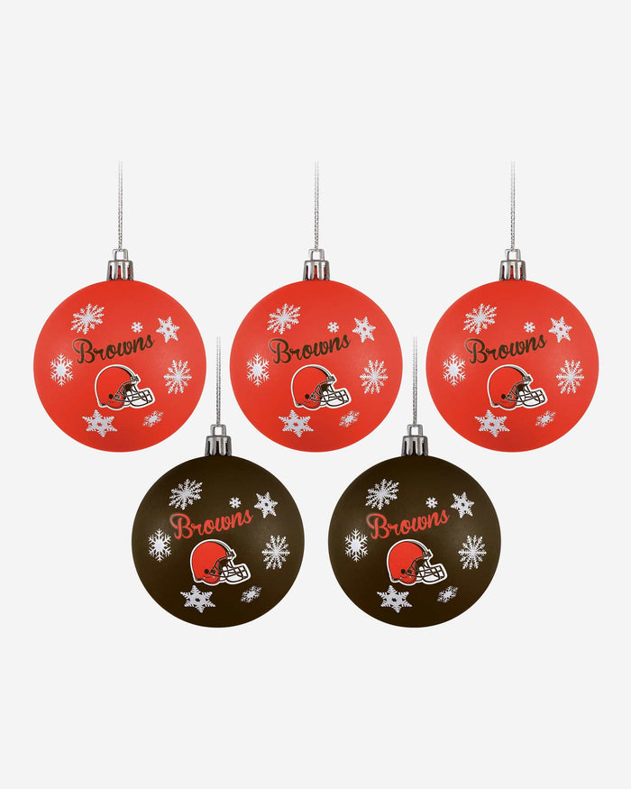 Cleveland Browns 5 Pack Shatterproof Ball Ornament Set FOCO - FOCO.com