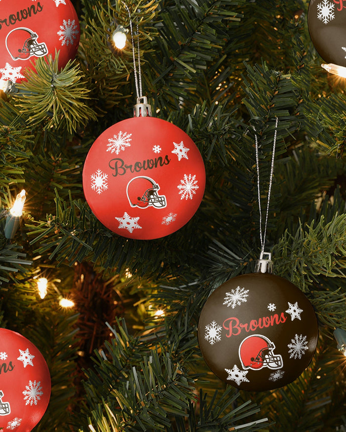 Cleveland Browns 5 Pack Shatterproof Ball Ornament Set FOCO - FOCO.com