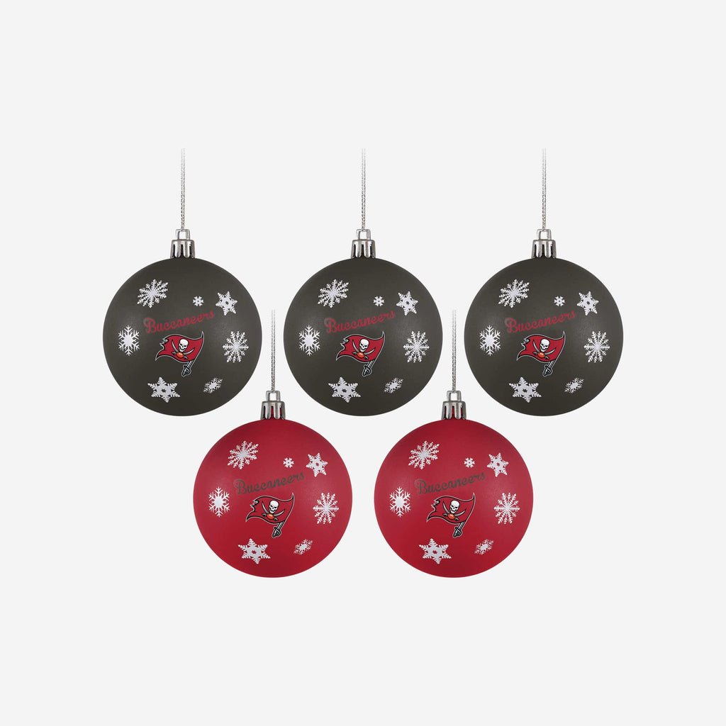 Tampa Bay Buccaneers 5 Pack Shatterproof Ball Ornament Set FOCO - FOCO.com