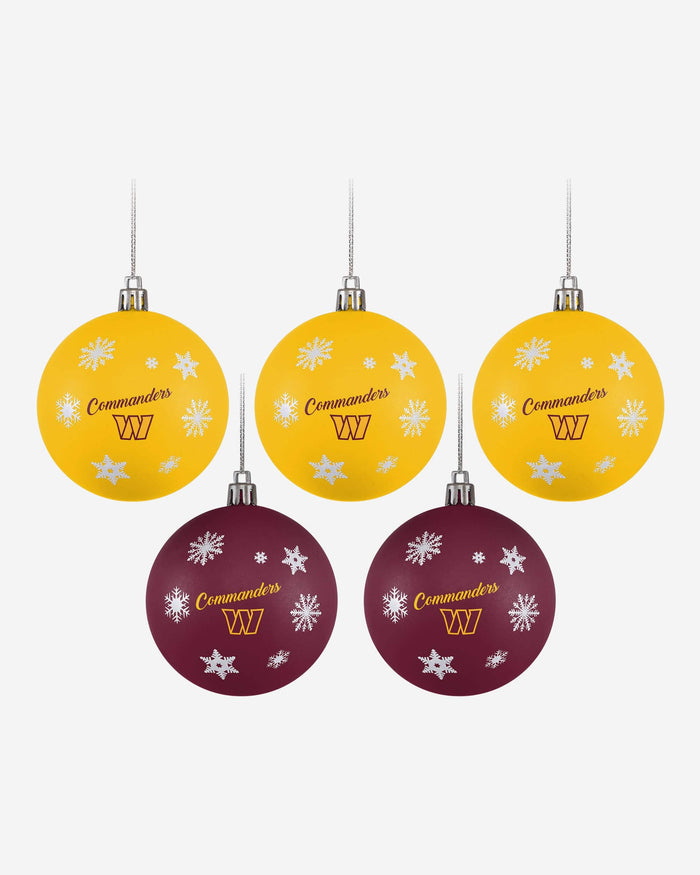 Washington Commanders 5 Pack Shatterproof Ball Ornament Set FOCO - FOCO.com