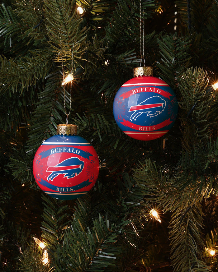 Buffalo Bills 2 Pack Ball Ornament Set FOCO - FOCO.com