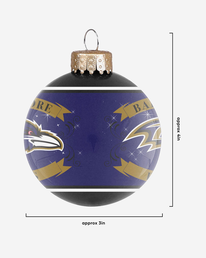 Baltimore Ravens 2 Pack Ball Ornament Set FOCO - FOCO.com