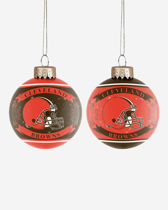 Cleveland Browns 2 Pack Ball Ornament Set FOCO - FOCO.com