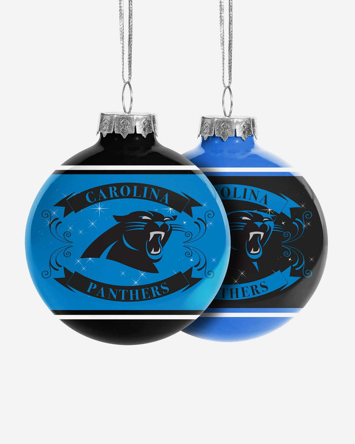 Carolina Panthers 2 Pack Ball Ornament Set FOCO - FOCO.com