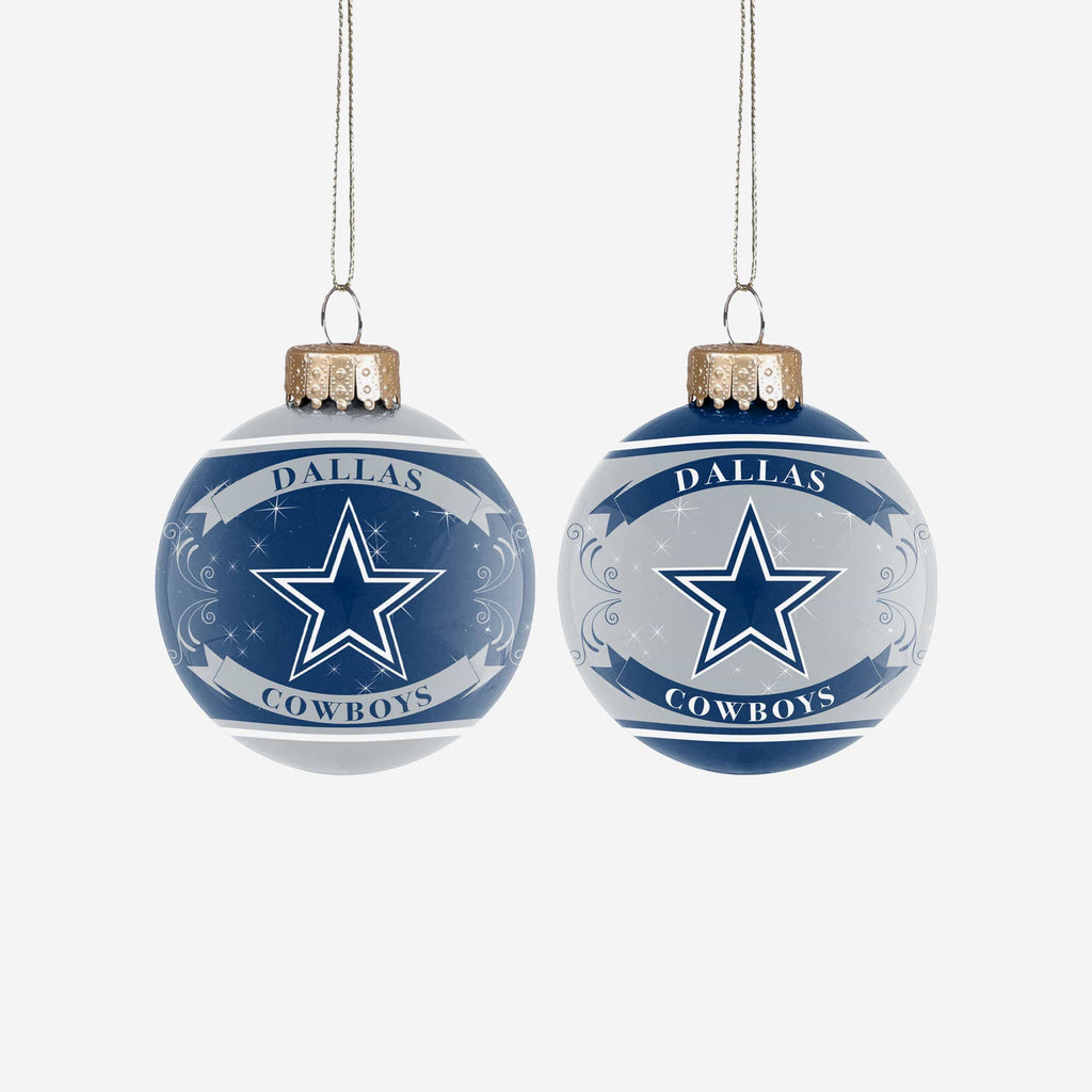 Dallas Cowboys 2 Pack Ball Ornament Set FOCO - FOCO.com