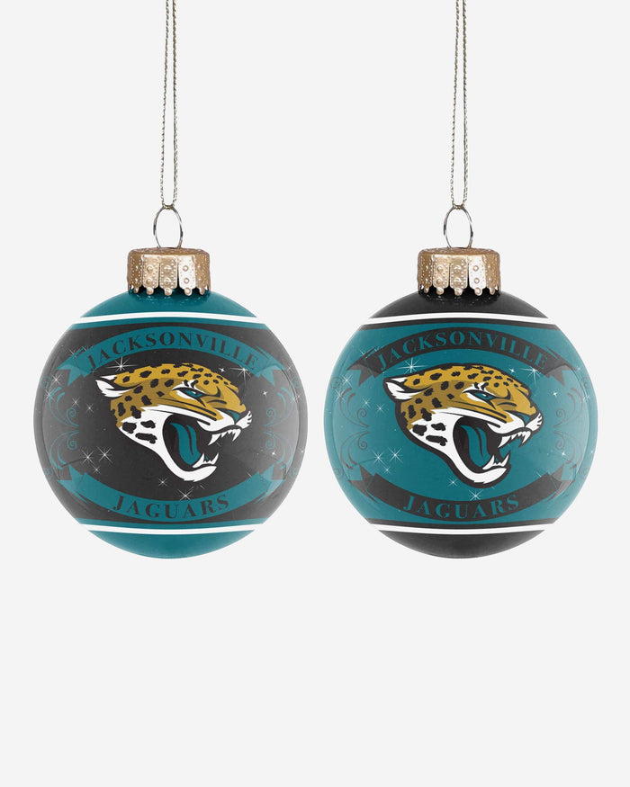 Jacksonville Jaguars 2 Pack Glass Ball Ornament Set Foco - FOCO.com