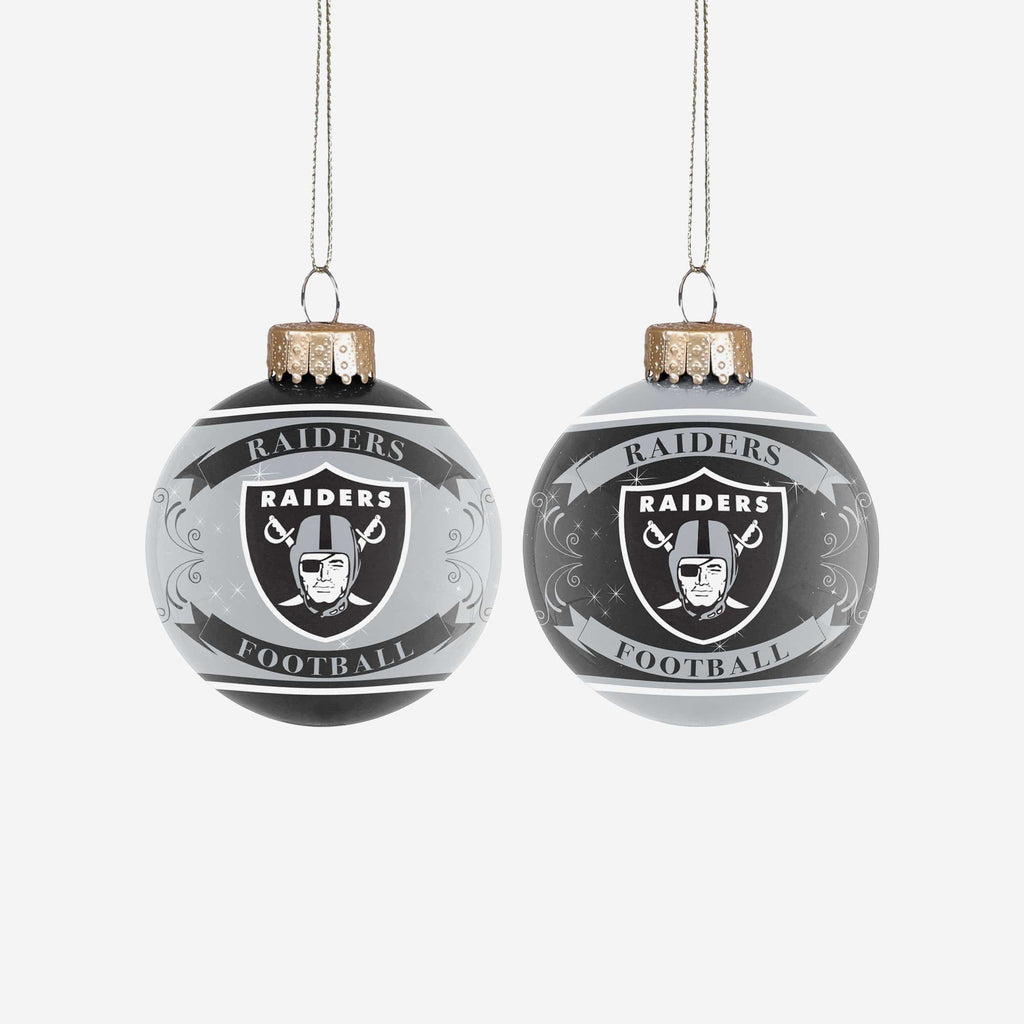 Las Vegas Raiders 2 Pack Ball Ornament Set FOCO - FOCO.com