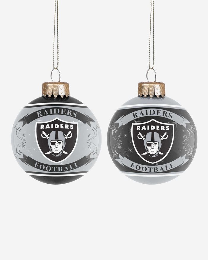 Las Vegas Raiders 2 Pack Ball Ornament Set FOCO - FOCO.com