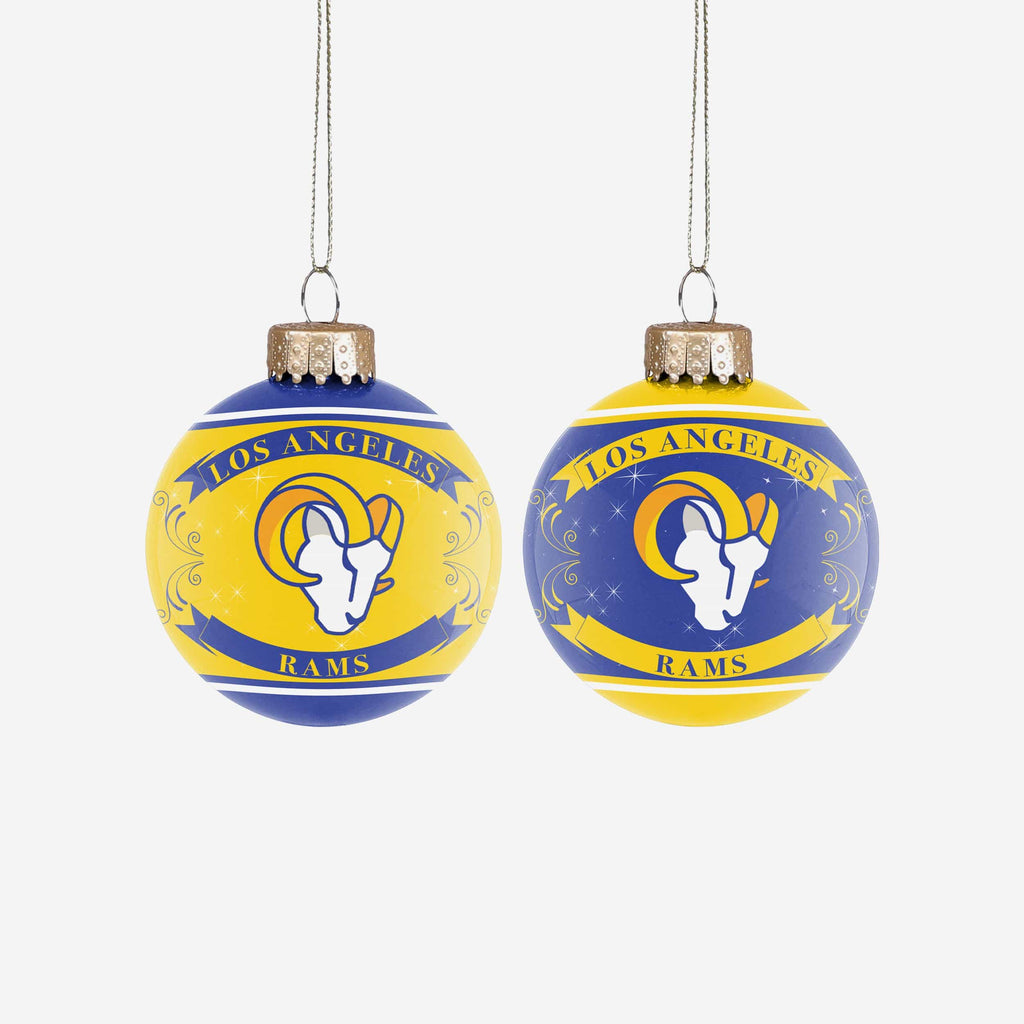 Los Angeles Rams 2 Pack Ball Ornament Set FOCO - FOCO.com