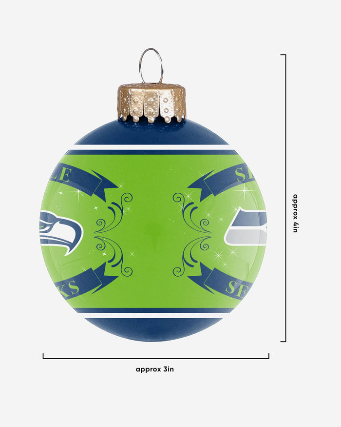 Seattle Seahawks 2 Pack Ball Ornament Set FOCO - FOCO.com