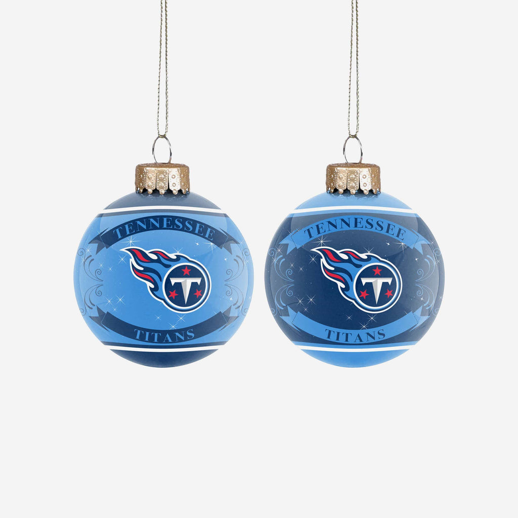 Tennessee Titans 2 Pack Glass Ball Ornament Set Foco - FOCO.com