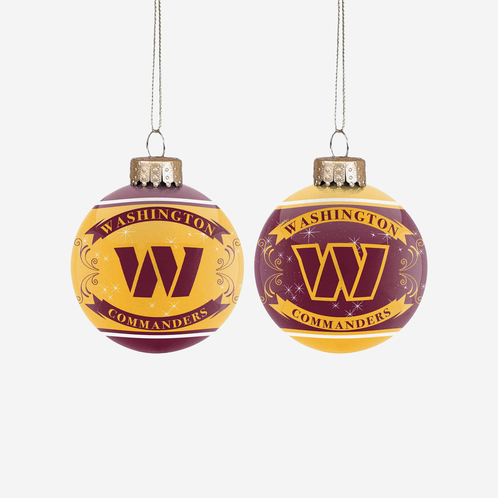 Washington Commanders 2 Pack Ball Ornament Set FOCO - FOCO.com