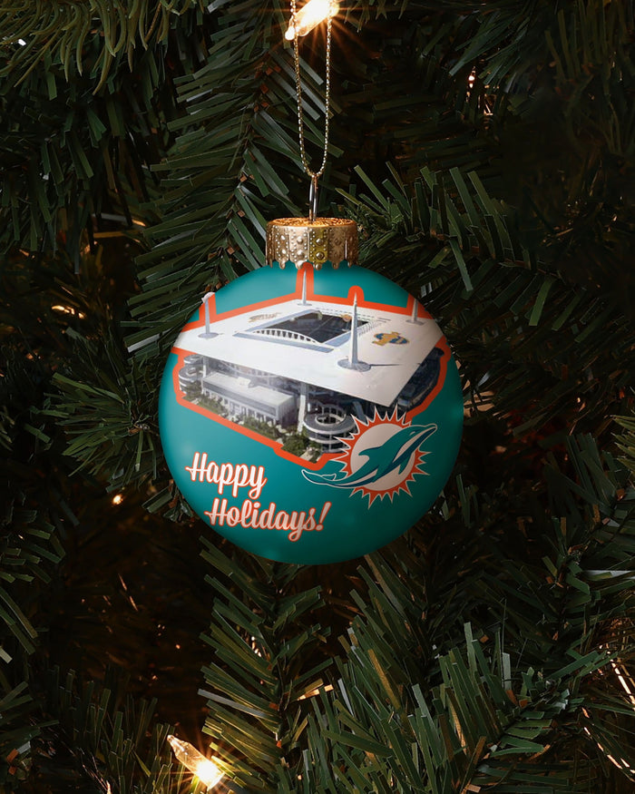 Miami Dolphins Stadium Print Glass Ball Ornament FOCO - FOCO.com