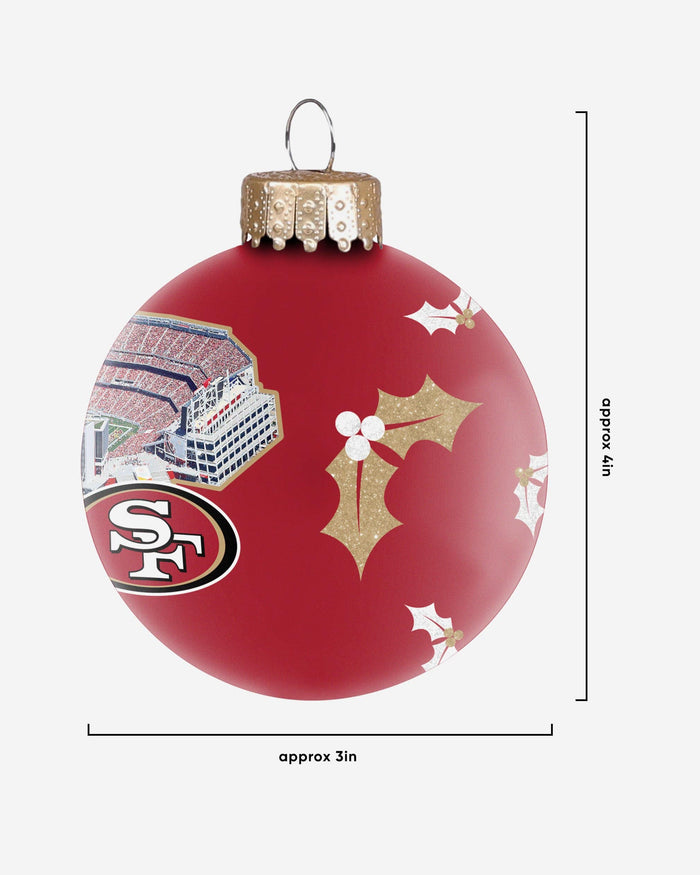 San Francisco 49ers Stadium Print Glass Ball Ornament FOCO - FOCO.com