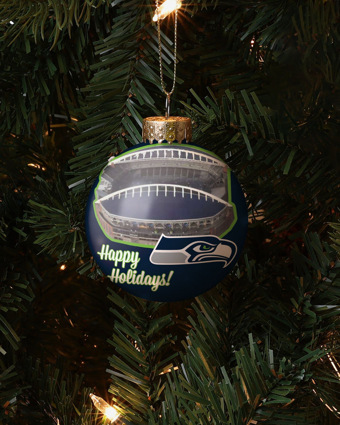 Seattle Seahawks Stadium Print Glass Ball Ornament FOCO - FOCO.com