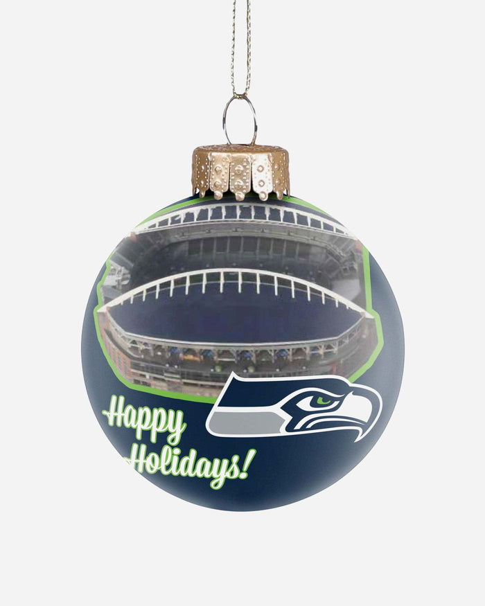 Seattle Seahawks Stadium Print Glass Ball Ornament FOCO - FOCO.com