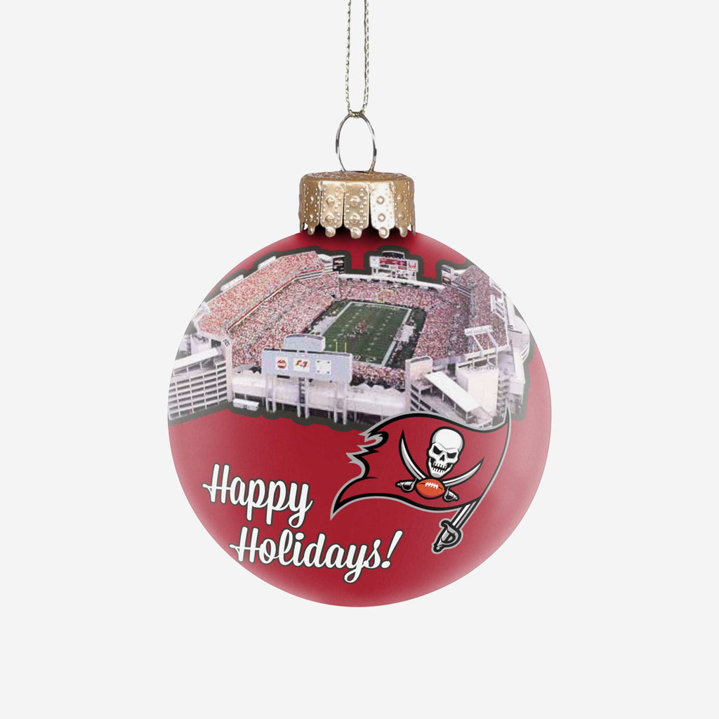 Tampa Bay Buccaneers Stadium Print Glass Ball Ornament FOCO - FOCO.com