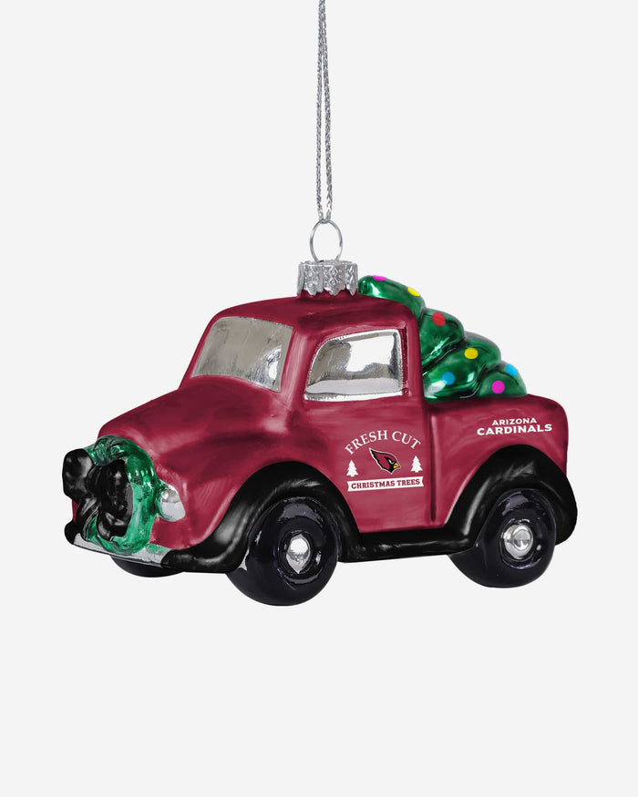 Arizona Cardinals Blown Glass Truck Ornament FOCO - FOCO.com