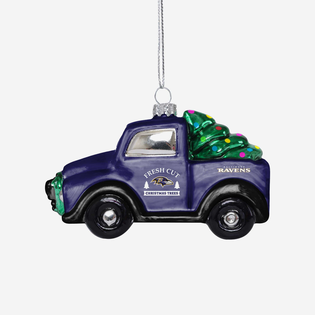 Baltimore Ravens Blown Glass Truck Ornament FOCO - FOCO.com