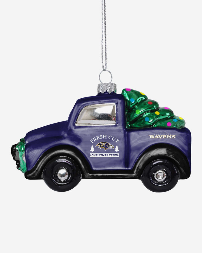 Baltimore Ravens Blown Glass Truck Ornament FOCO - FOCO.com