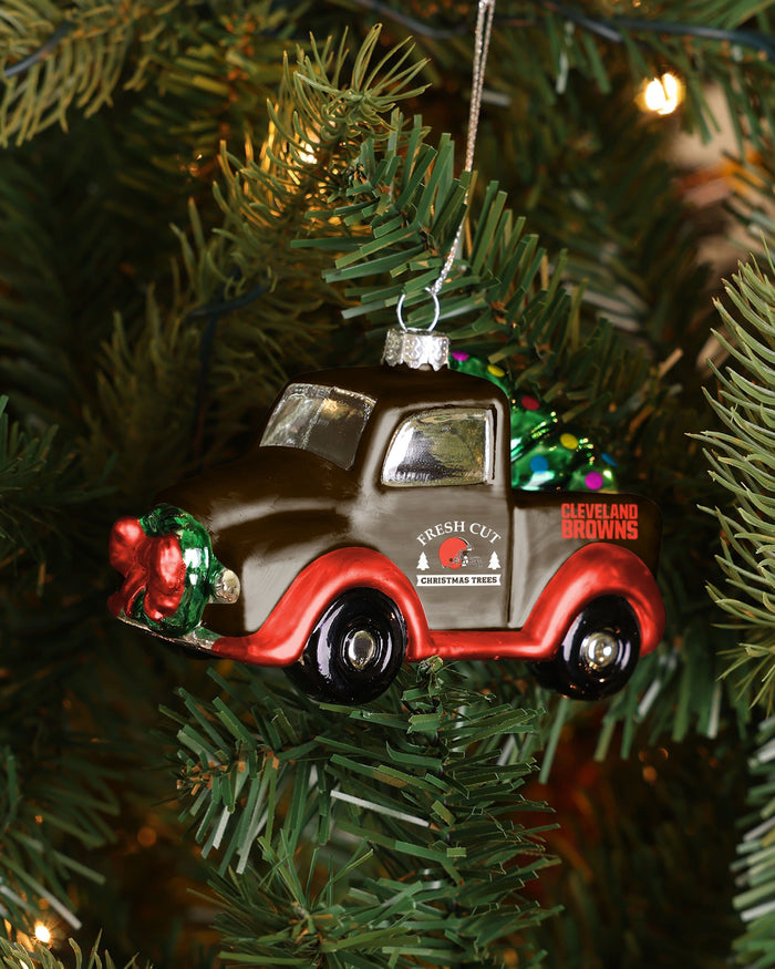 Cleveland Browns Blown Glass Truck Ornament FOCO - FOCO.com