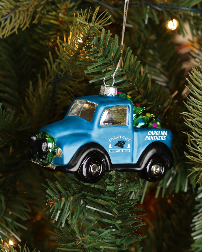 Carolina Panthers Blown Glass Truck Ornament FOCO - FOCO.com