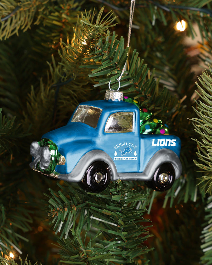 Detroit Lions Blown Glass Truck Ornament FOCO - FOCO.com